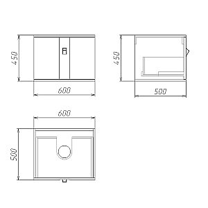 Тумба с круглой раковиной подвесная Grossman НОРМА 60 с 1-ящ, белый глянец для ванной в интернет-магазине Sanbest