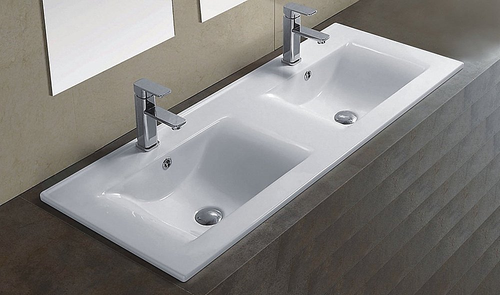 Раковина Ceramalux N 120,5 YJ809-120 белая купить в интернет-магазине Sanbest