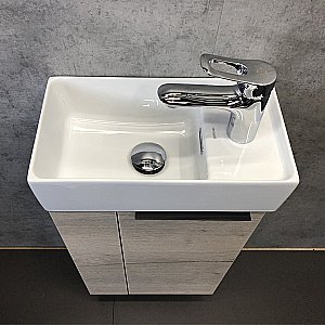 Тумба с раковиной Comforty Матэ-40 00-00015132 дуб дымчатый для ванной в интернет-магазине Sanbest