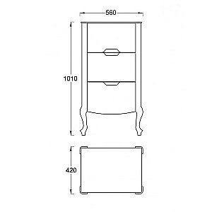 Комод Pestan Rustika 95 RST000K белый/черный для ванной в интернет-магазине сантехники Sanbest