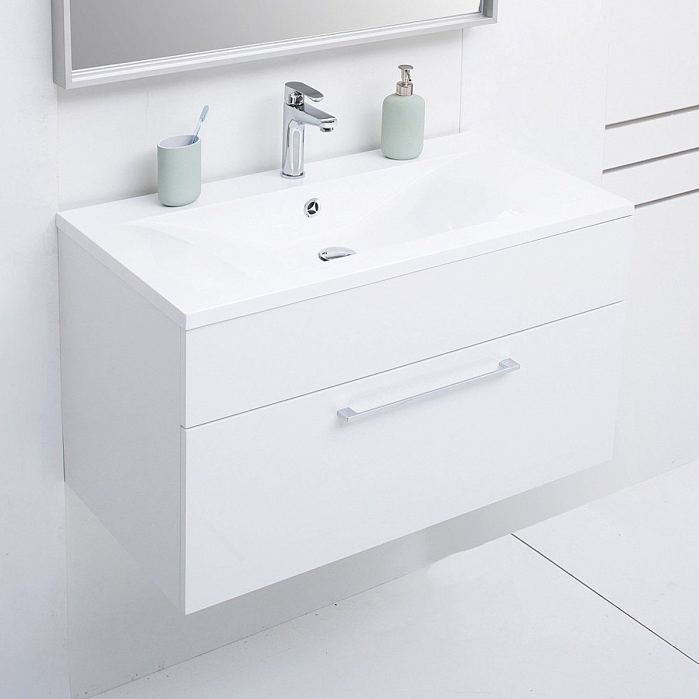 Тумба с раковиной De Aqua Кубика 167034 90 для ванной в интернет-магазине Sanbest