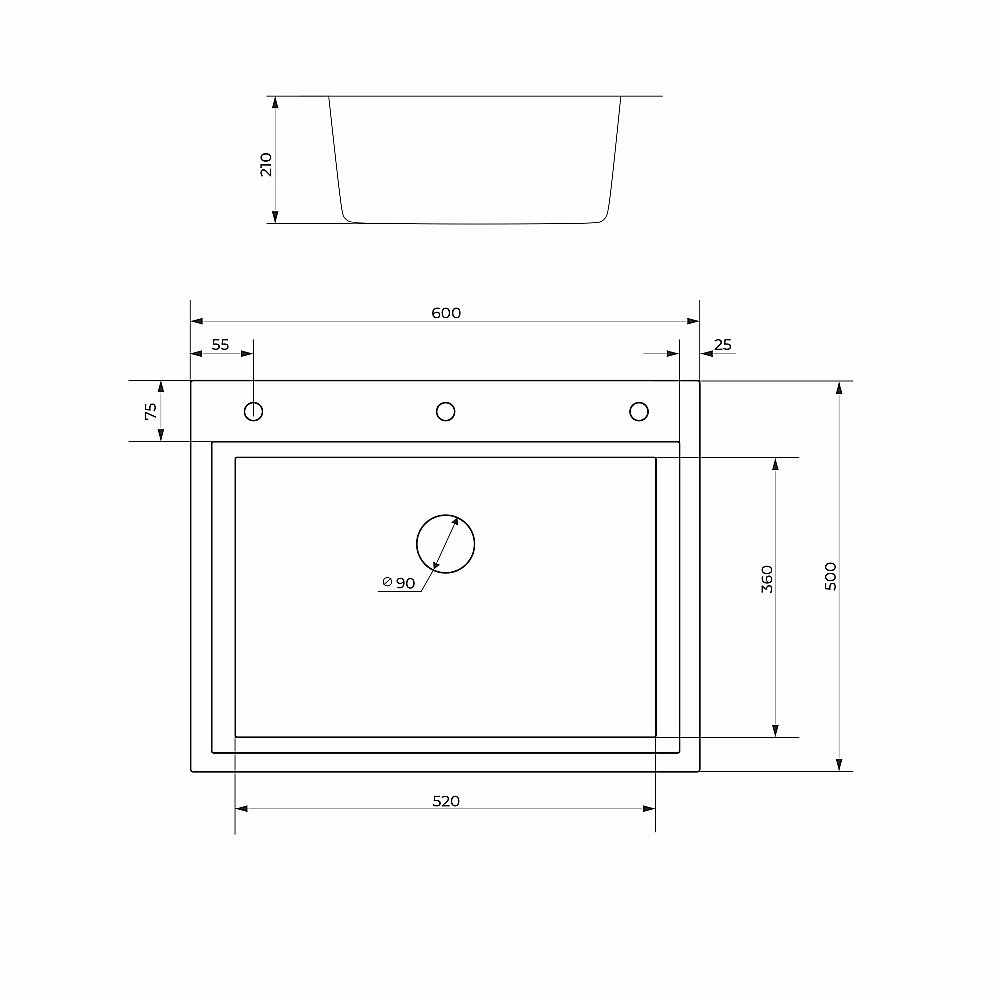 Кухонная мойка CeruttiSpa GLORIA60B nano black CT11258 графит купить в интернет-магазине сантехники Sanbest