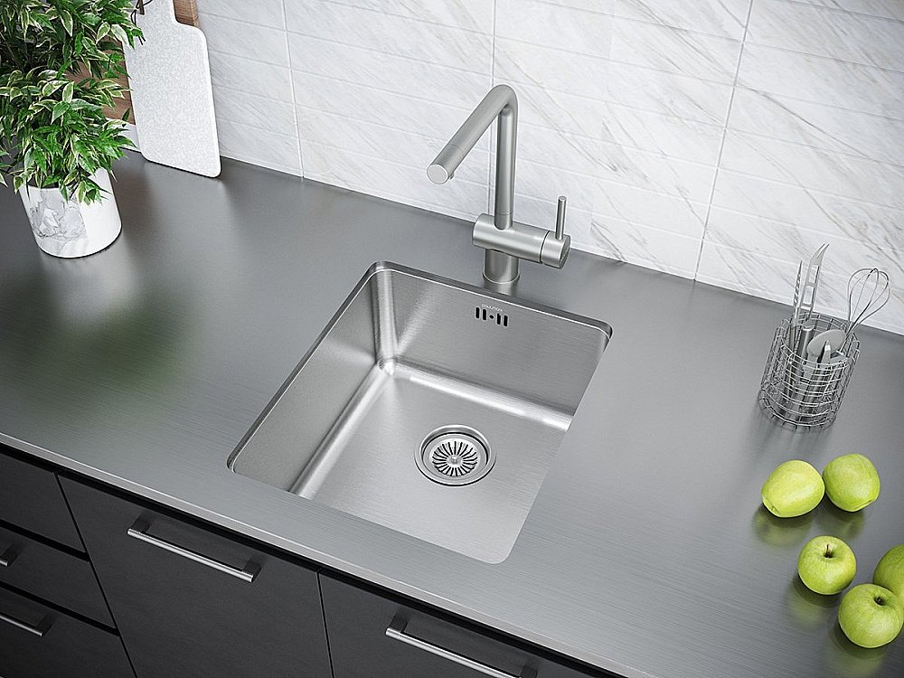 Мойка кухонная Paulmark Vista PM904438-BS купить в интернет-магазине сантехники Sanbest