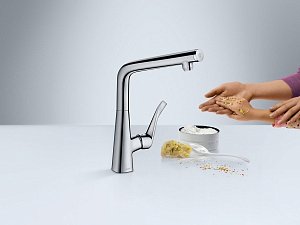 Смеситель для кухни Hansgrohe Metris Select 14883800 купить в интернет-магазине сантехники Sanbest