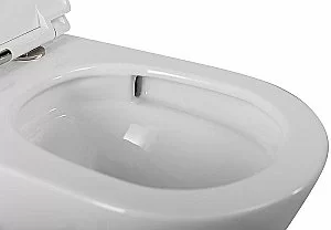 Унитаз подвесной Cezares Liner-Tor CZR-3808-53-TH-TOR/SC белый, безободковый, с крышкой микролифт, слив торнадо купить в интернет-магазине Sanbest