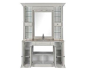 Зеркало со шкафом Aquanet Кастильо 140 белое в ванную от интернет-магазине сантехники Sanbest