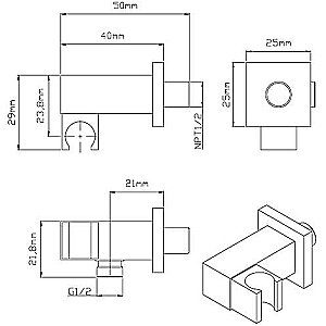 Подключение для шланга Vincea VSC-41MB черный матовый купить в интернет-магазине сантехники Sanbest