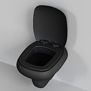 Унитаз подвесной Ambassador Diamond 123T20201R безободковый, черный матовый купить в интернет-магазине Sanbest