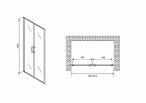 Душевая дверь Abber Sonnenstrand AG04100BC 100 купить в интернет-магазине Sanbest