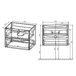Тумба с раковиной Vincea Mia VMC-2MA600 60 белая для ванной в интернет-магазине Sanbest