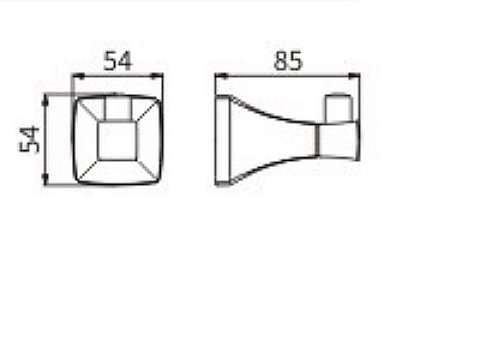 Крючок CeramaLux Domino 95401 хром купить в интернет-магазине сантехники Sanbest