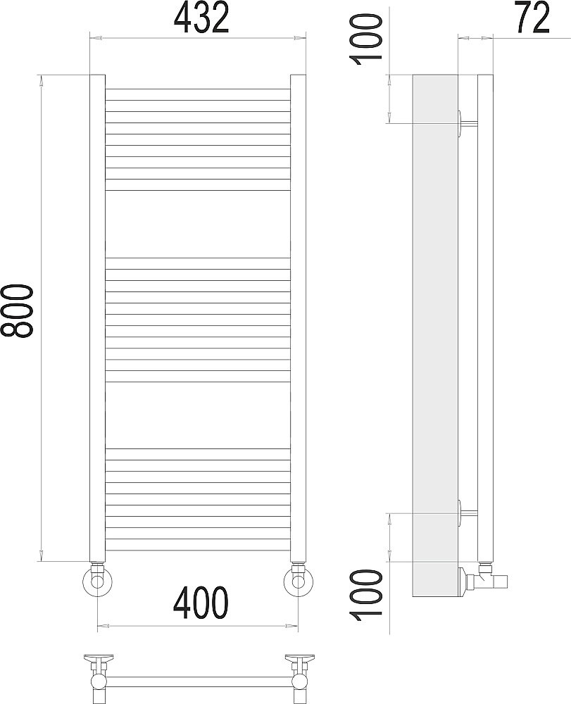 Полотенцесушитель водяной Terminus Аврора П16 400х800 купить в интернет-магазине сантехники Sanbest