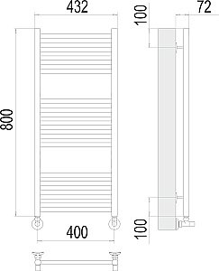 Полотенцесушитель водяной Terminus Аврора П16 400х800 купить в интернет-магазине сантехники Sanbest