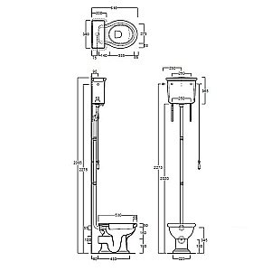 Унитаз SIMAS Lante LA02 с высоким бачком, белый/хром купить в интернет-магазине Sanbest
