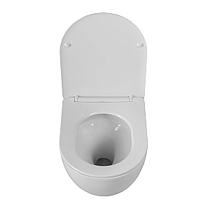Унитаз подвесной BelBagno Sfera-Tor BB046CH-TOR/SC белый, безободковый, с крышкой микролифт, слив-торнадо купить в интернет-магазине Sanbest