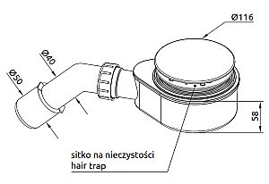 Сифон для поддона Radaway R583G золото купить в интернет-магазине сантехники Sanbest