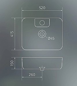 Раковина накладная Gid Geometrico 52 N9445 51155 белая купить в интернет-магазине Sanbest