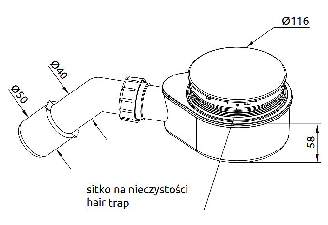 Сифон для поддона Radaway R583G золото купить в интернет-магазине сантехники Sanbest