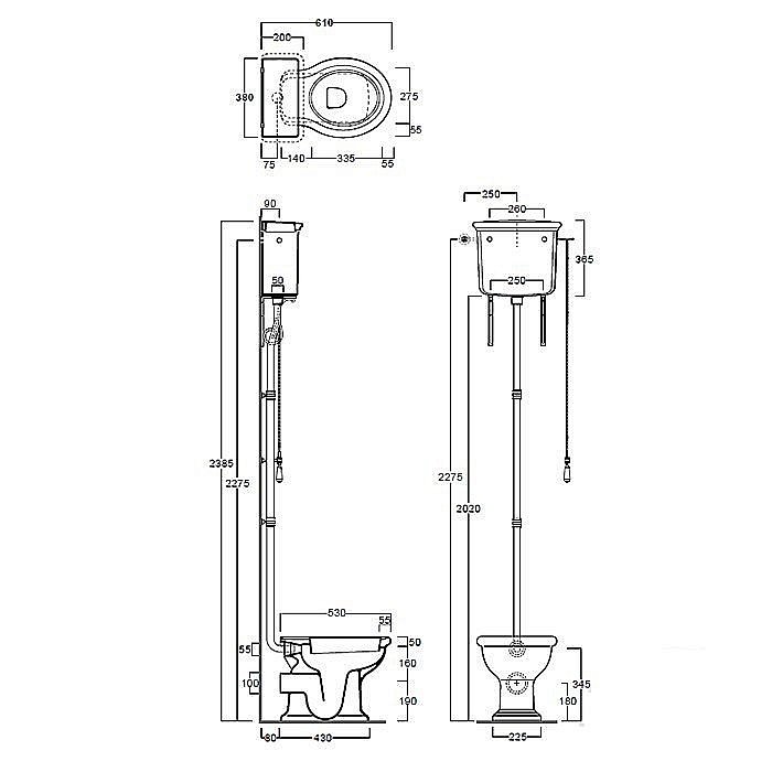 Унитаз SIMAS Lante LA02 с высоким бачком, белый/хром купить в интернет-магазине Sanbest