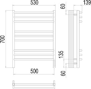 Полотенцесушитель электрический Terminus Соренто П9 500х700 купить в интернет-магазине сантехники Sanbest