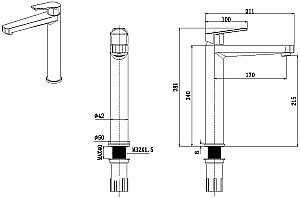 Смеситель для раковины Allen Brau Eclipse 5.E1001-31 черный матовый купить в интернет-магазине сантехники Sanbest
