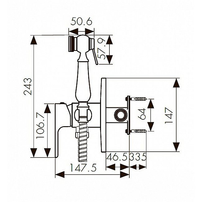 Гигиенический душ Kaiser Sena 74188 хром купить в интернет-магазине сантехники Sanbest