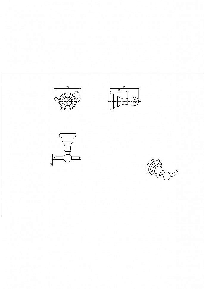 Крючок CeramaLux Elegance 95801 черный матовый купить в интернет-магазине сантехники Sanbest