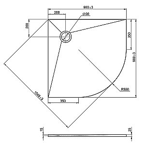 Душевой поддон Jacob Delafon TOLBIAC E6D329RU-NGM 90 черный матовый купить в интернет-магазине Sanbest