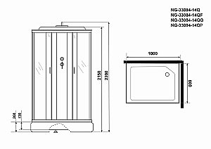 Душевая кабина Niagara Classic NG-33084-14QF 100х80 купить в интернет-магазине Sanbest
