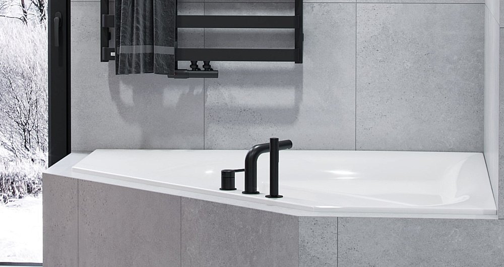 Смеситель для ванны EXCELLENT Pi AREX.1234BL черный матовый купить в интернет-магазине сантехники Sanbest