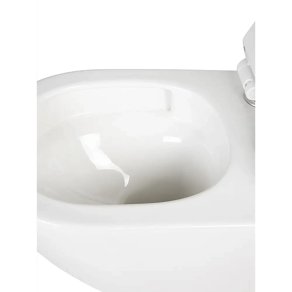 Унитаз подвесной Agger ATI09150L+APB155 безободковый, смыв Торнадо, с инсталляцией, с крышкой микролифт, белый/кнопка оружейная сталь матовая купить в интернет-магазине Sanbest