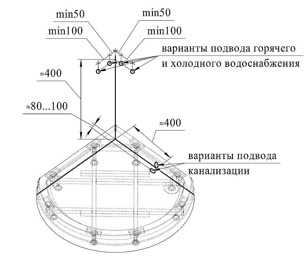 Душевая кабина Радомир Стронг 110х110 стекло матовое/профиль черный купить в интернет-магазине Sanbest