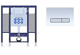 Инсталляция для унитаза Aquatek INS-0000015 с кнопкой KDI-0000022 белая/никель купить в интернет-магазине сантехники Sanbest