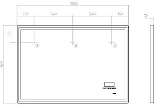 Зеркало VIGO Geometry Media z.GEO.100 в ванную от интернет-магазине сантехники Sanbest