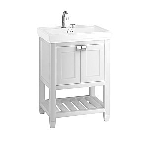 Тумба с раковиной на 2 отверстия Burlington Riviera RIVF650W-R для ванной в интернет-магазине Sanbest
