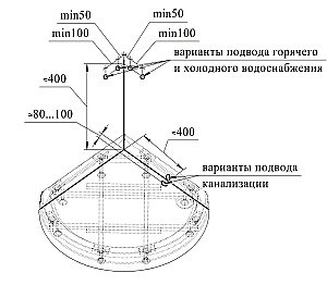 Душевая кабина Радомир Стронг 110х110 стекло матовое/профиль черный купить в интернет-магазине Sanbest