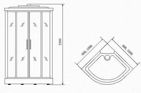 Душевая кабина Timo Standart T 1101 100x100 купить в интернет-магазине Sanbest