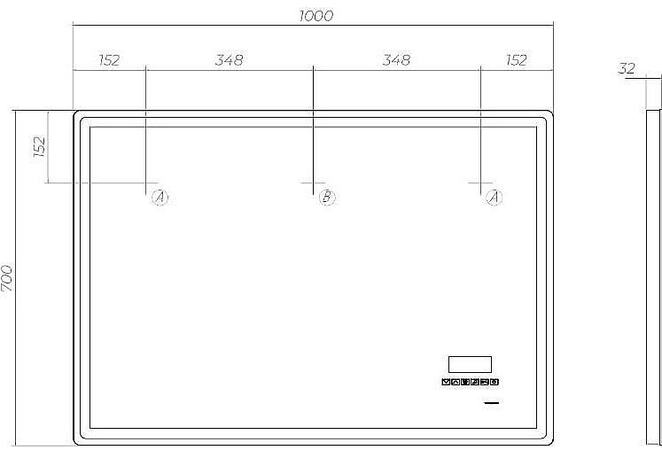 Зеркало VIGO Geometry Media z.GEO.100 в ванную от интернет-магазине сантехники Sanbest