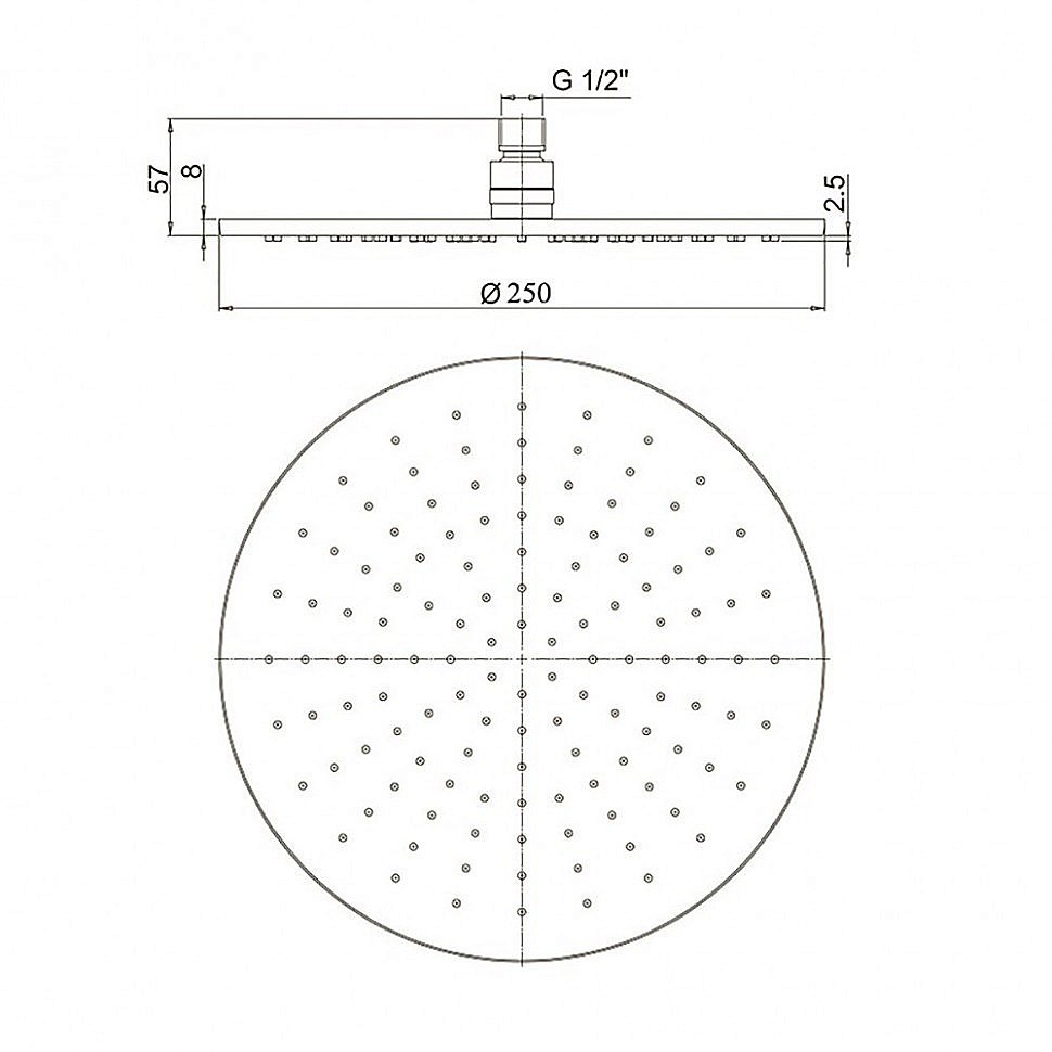 Верхний душ PAINI 50CR759/25EBI хром купить в интернет-магазине сантехники Sanbest