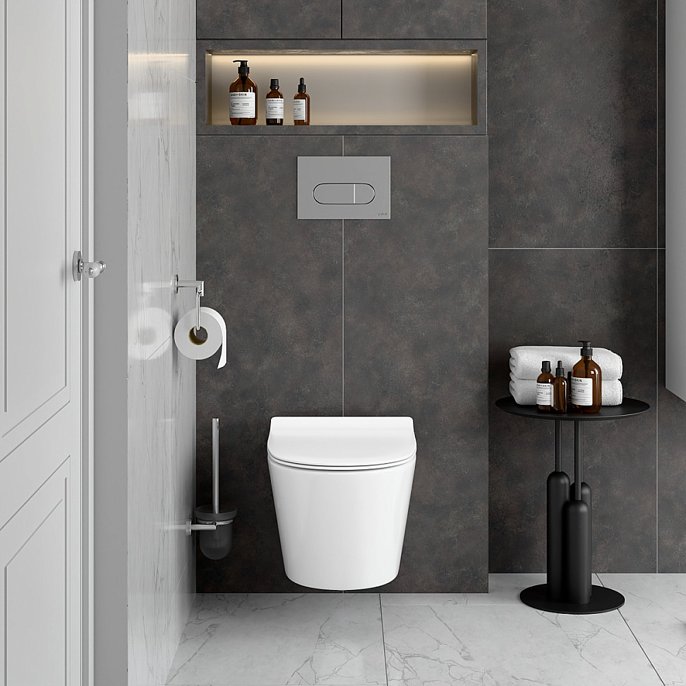 Унитаз подвесной VitrA M50 8302B003-6404 VortexFlush безободковый, смыв торнадо, с крышкой микролифт, белый купить в интернет-магазине Sanbest
