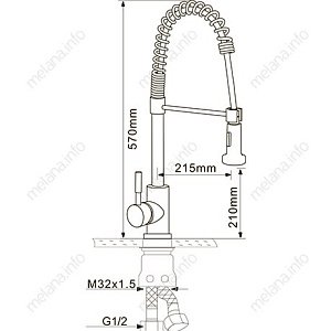 Смеситель для кухни Melana 8111 сатин купить в интернет-магазине сантехники Sanbest