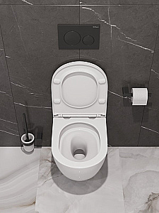 Унитаз подвесной BelBagno Compatto BB003CH-TOR/SC белый, безободковый, с крышкой микролифт, слив-торнадо купить в интернет-магазине Sanbest