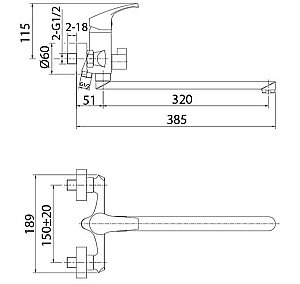 Смеситель для ванны Milardo Sterm STESB02M10 хром купить в интернет-магазине сантехники Sanbest