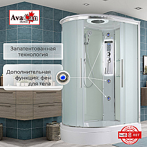 Душевая кабина AvaCan EM Серия EM3812 LED 120х80 с гидромассажем, с подсветкой купить в интернет-магазине Sanbest