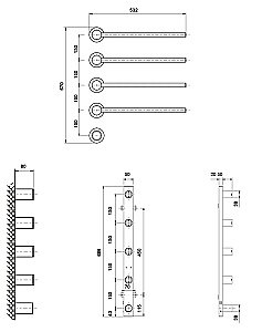 Полотенцесушитель электрический Vincea VTD-2H1MB черный, таймер купить в интернет-магазине сантехники Sanbest
