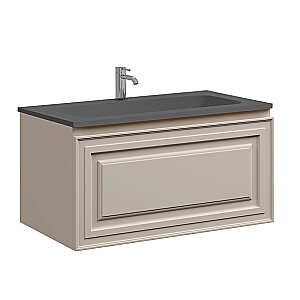 Тумба с раковиной Sancos Very VR80CE+CN7012MDH Beige Soft/раковина темный антрацит матовый для ванной в интернет-магазине Sanbest