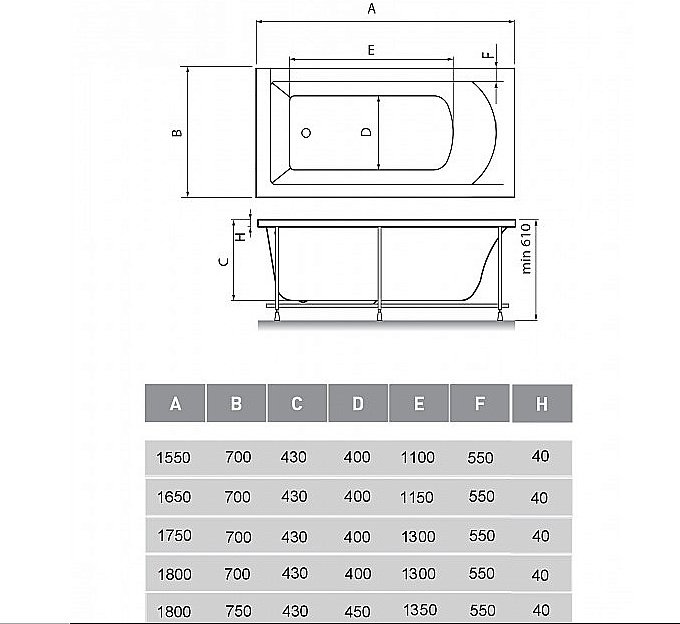 Ванна акриловая Vayer Milana 180x75 купить в интернет-магазине Sanbest