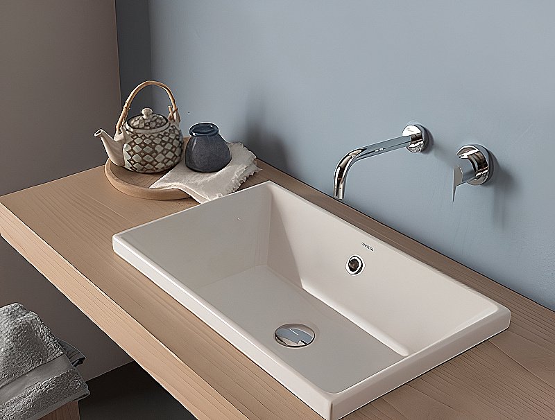 Раковина встраиваемая Globo Stockholm 55 FO056.BI белая купить в интернет-магазине Sanbest