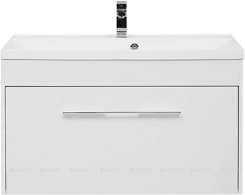 Тумба с раковиной Aquanet Августа 210019 100 белый для ванной в интернет-магазине Sanbest