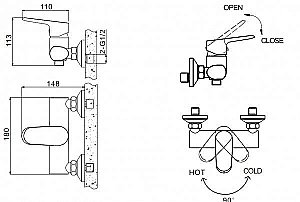 Смеситель для душа BRAVAT Pure F9105161C-01 купить в интернет-магазине сантехники Sanbest